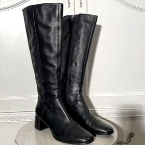 Via Spiga Sanora Tall Black Leather Boots Sz 38 8